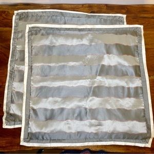 Martha Stewart Collection 28" Euro Square Pillow Shams Silvery Green Sheen